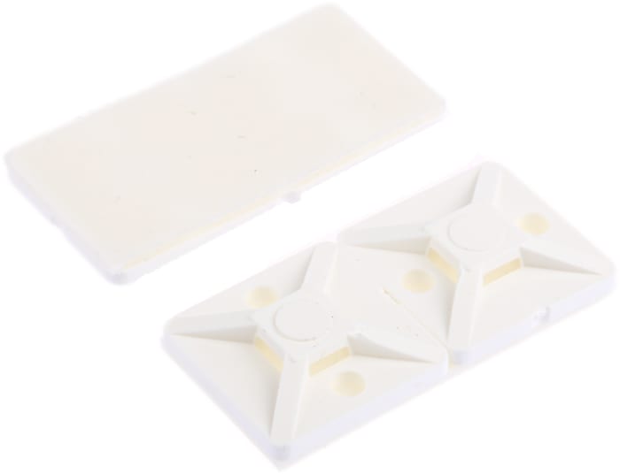 HellermannTyton Self Adhesive Natural Cable Tie Mount 19 mm x 19mm, 4.1mm Max. Cable Tie Width