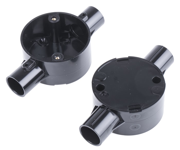 Schneider Electric Through Box, Conduit Fitting, 20mm Nominal Size, PVC, Black
