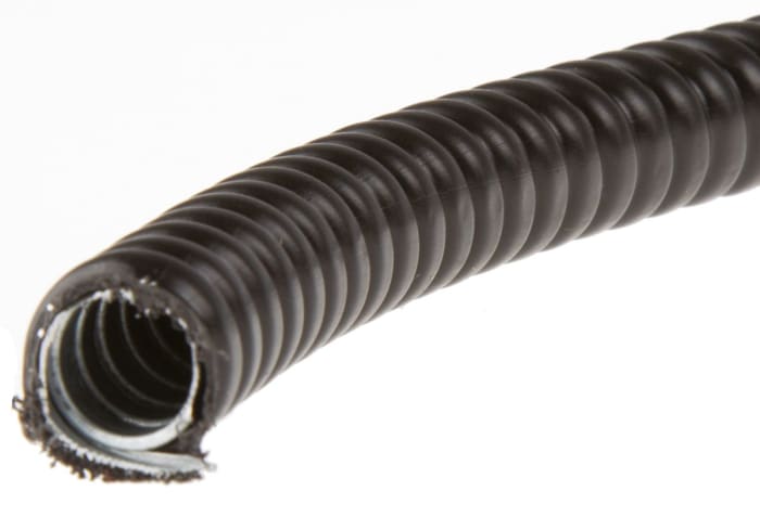 Adaptaflex SP Galvanizli Çelik, Esnek Kablo Borusu, Siyah, Çap: 12mm, Uzunluk: 10m, IP54, IP65 M12