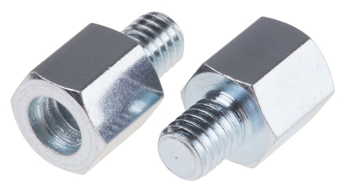 RS PRO Standoff, M6 x M6 Thread, 10mm Body, Steel, Male/Female, 7.5mm Stud