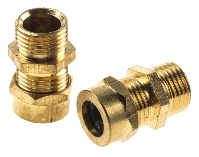 RS PRO Brass Cable Gland, M16 Thread, 5mm Min, 6mm Max