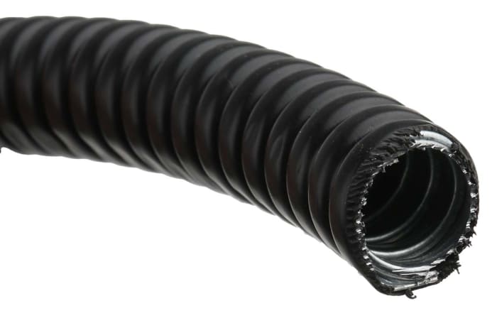 Adaptaflex Flexible Conduit, 16mm Nominal Diameter, Galvanised Steel, Black