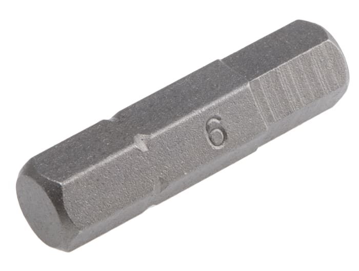 Punta de atornillar RS PRO, Hexagonal 6 mm de Acero al Cromo Vanadio
