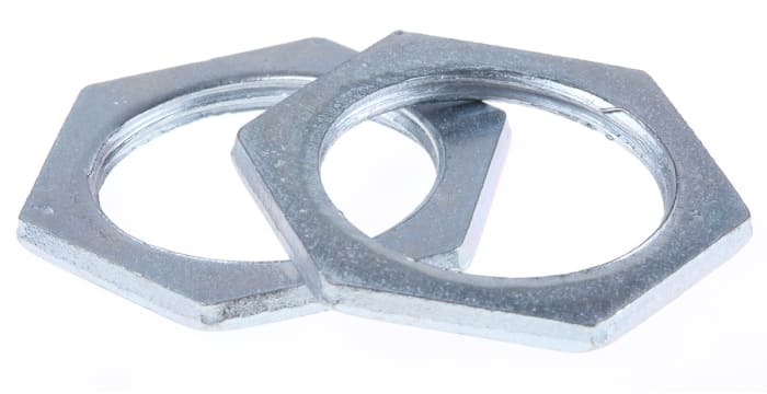 RS PRO Silver Steel Cable Gland Locknut, M25 Thread