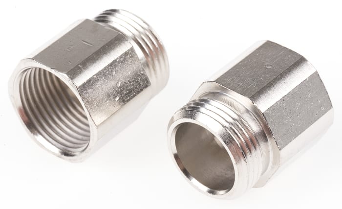 Racor para conducto RS PRO, Adaptador de Rosca de Latón, tamaño nom. 13mm, rosca PG13.5 → M20