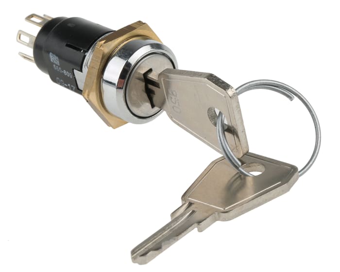 Lorlin Key Switch, DP-CO, 1 A @ 24V ac dc / 115V ac 2-Way Common-Key