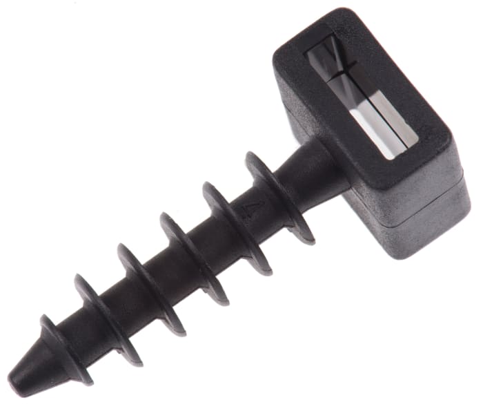 HellermannTyton Self Adhesive Black Cable Tie Mount 12 mm x 30mm, 9mm Max. Cable Tie Width