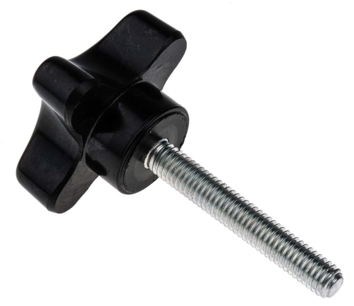 RS PRO RS PRO Black 4Arm Clamping Knob, M6 686626 RS Components