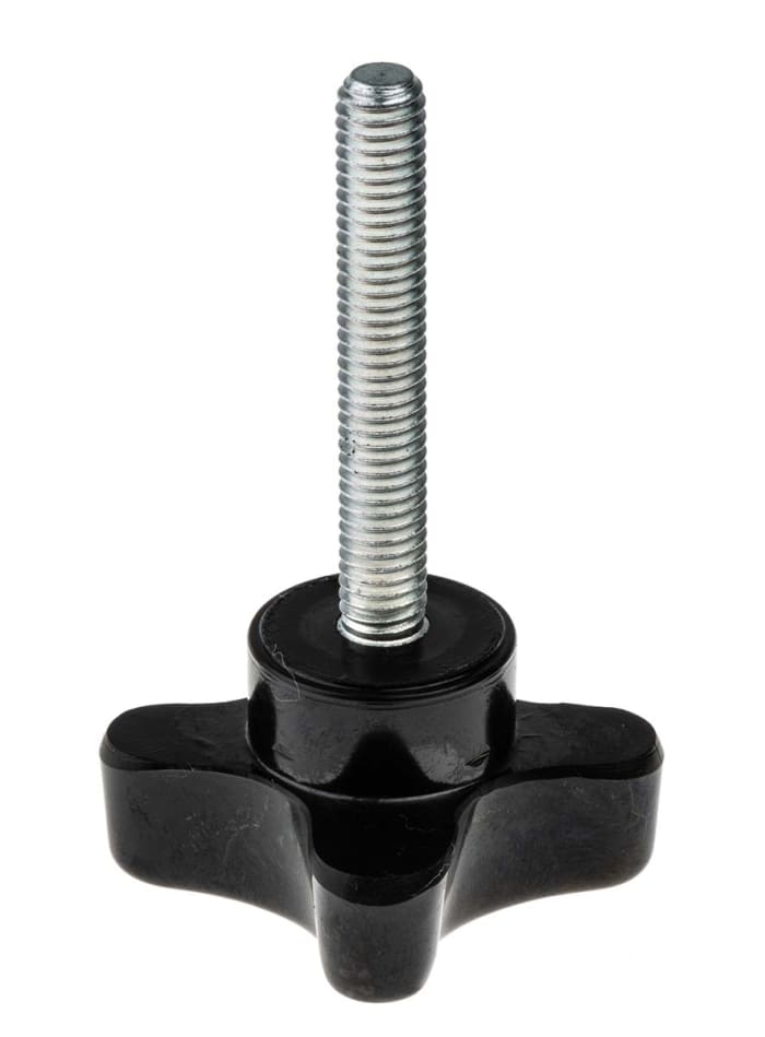 RS PRO RS PRO Black 4Arm Clamping Knob, M6 686626 RS Components