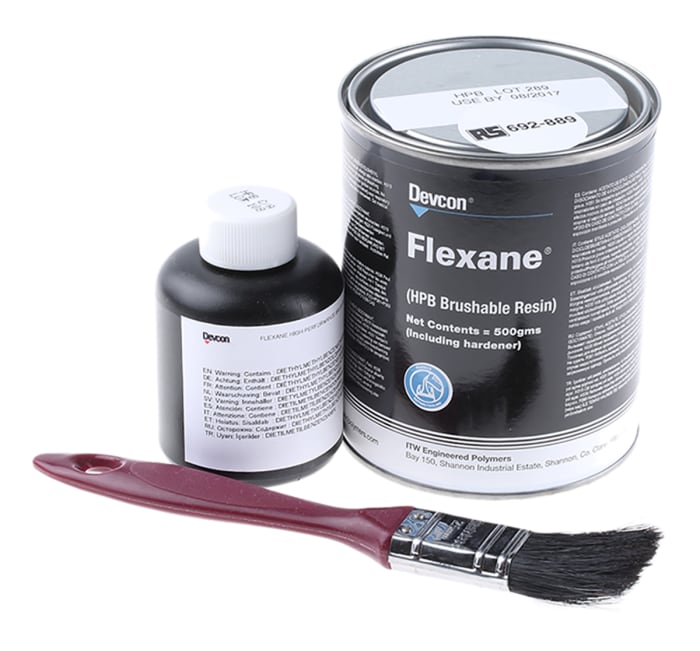 ITW Devcon Flexane Black 500 g Epoxy Adhesive Tin for Various Materials