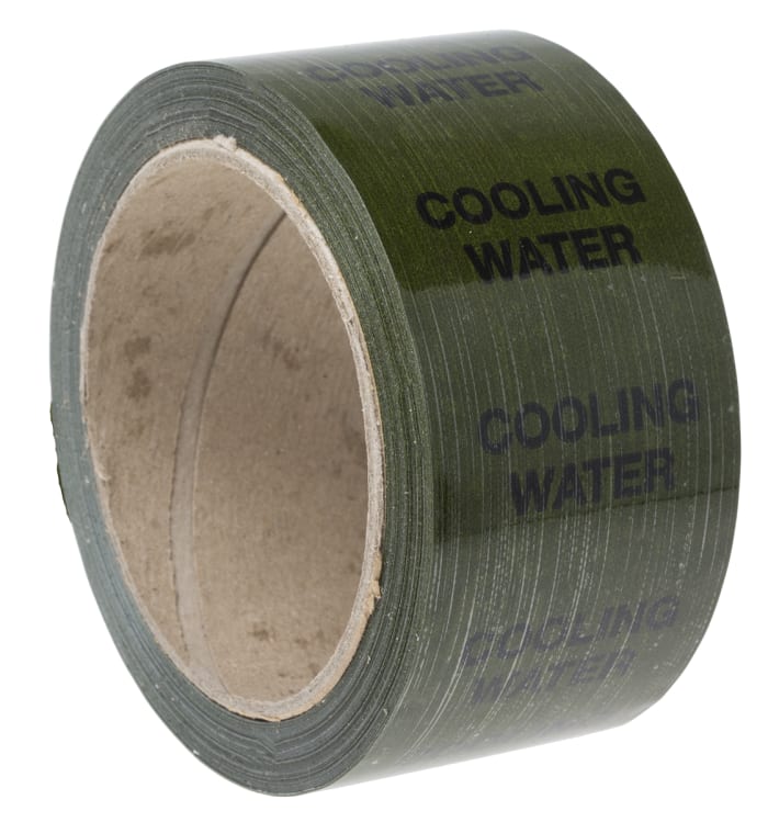 RS PRO Green PP, Vinyl Pipe Marking Tape, text Cooling Water, Dim. W 50mm x L 33m