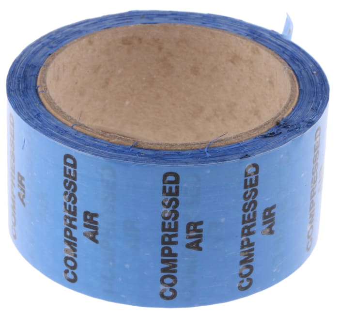 RS PRO Blue PP, Vinyl Pipe Marking Tape, text Compressed Air, Dim. W 50mm x L 33m