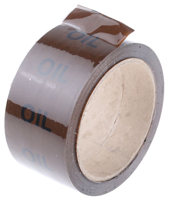 Ruban de marquage pour tuyaux Marron, Texte: Huile PP, Vinyle, largeur 50mm x Longueur 33m