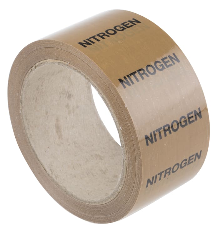 Ruban de marquage pour tuyaux Beige, Texte: Azote PP, Vinyle, largeur 50mm x Longueur 33m