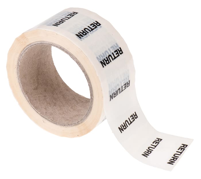 Cinta de marcaje de tuberías RS PRO Blanco PP, vinilo, texto: Return, Dim. 50mm x 33m