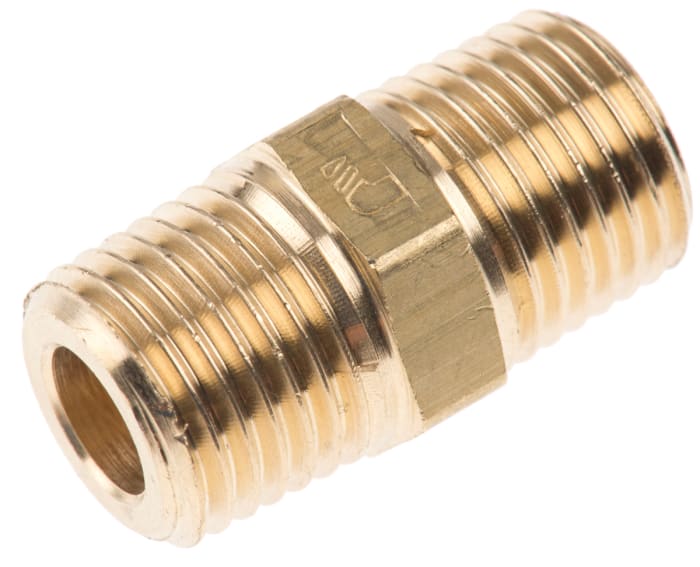 Legris LF3000 Series Straight Threaded Adaptor, R 1/4 Male to R 1/4 Male, Threaded Connection Style