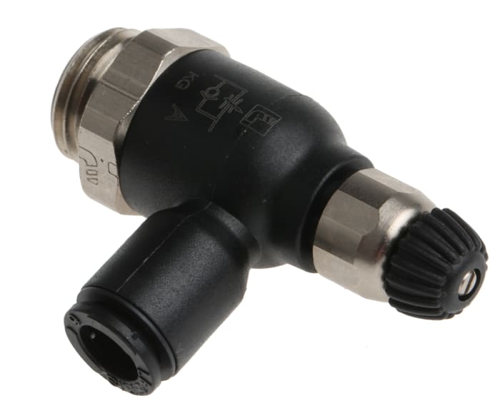 Legris 7060 Series Threaded Exhaust Regulator, G 1/4 Male Inlet Port x 6mm Tube Outlet Port