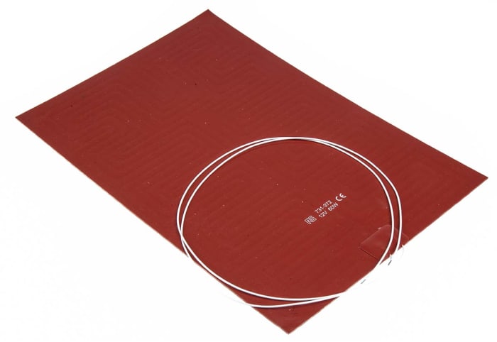 Calentador flexible de silicona rectangular, 200 x 300 mm, 12 Vdc, 60 W