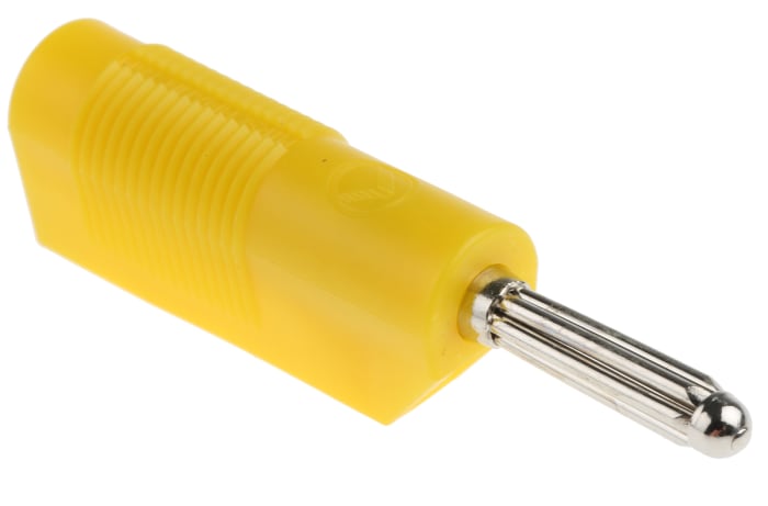 Conector banana Macho, 30A, 60V dc, Contacto Níquel, Amarillo