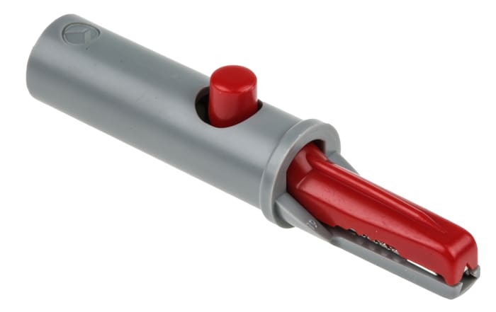 Hirschmann Test & Measurement Crocodile Clip 4 mm Connection, Brass Contact, 6A, Red
