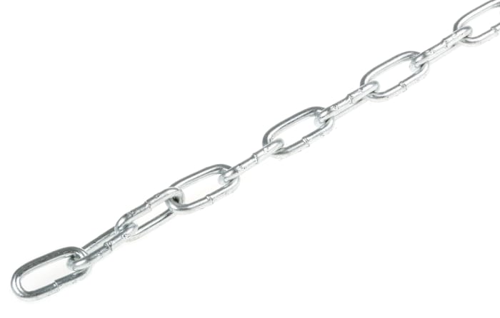 RS PRO Zinc Plated Steel Chain, 10m Length, 56 kg Lifting Load