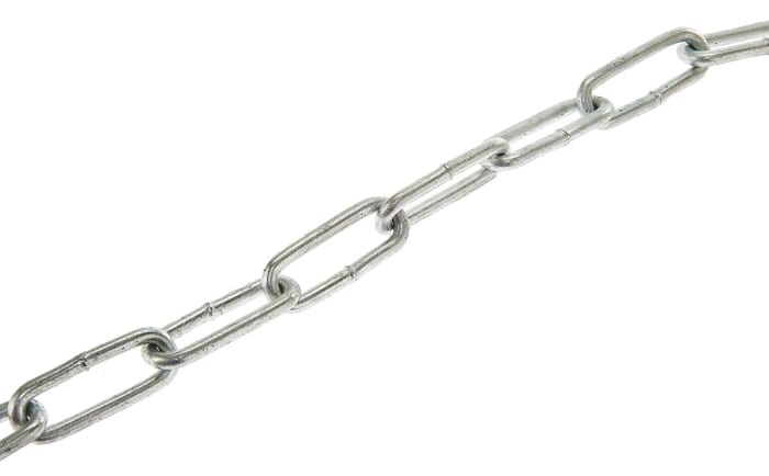 RS PRO Zinc Plated Steel Chain, 10m Length, 85 kg Lifting Load