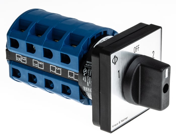 Kraus & Naimer, 4P 3 Position Double Throw Cam Switch, 25A