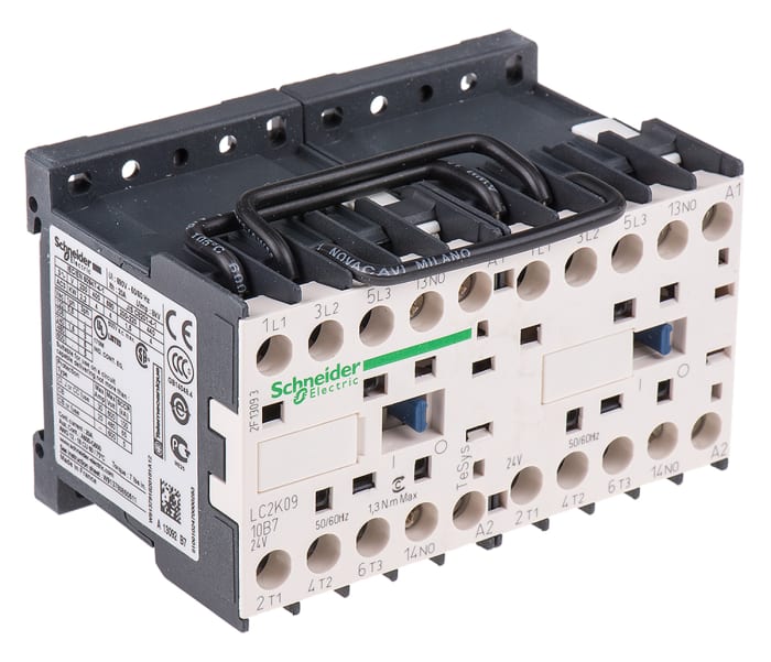 Schneider Electric TeSys K LC2K Contactor, 24 V ac Coil, 3-Pole, 9 A, 4 kW, 3NO, 690 V ac