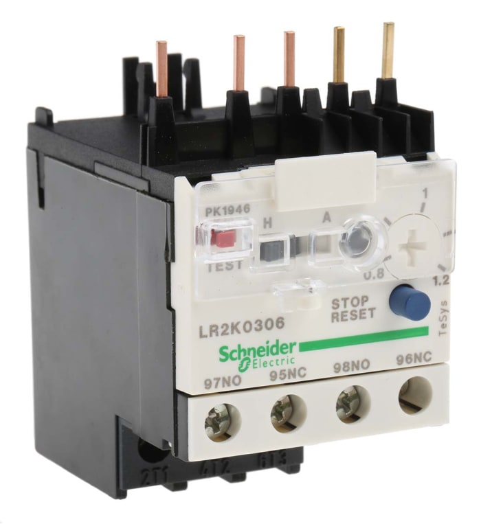 LR2K0306 Schneider Electric Schneider Electric Thermal Overload Relay 1NO + 1NC, 0.8 → 1.2 A