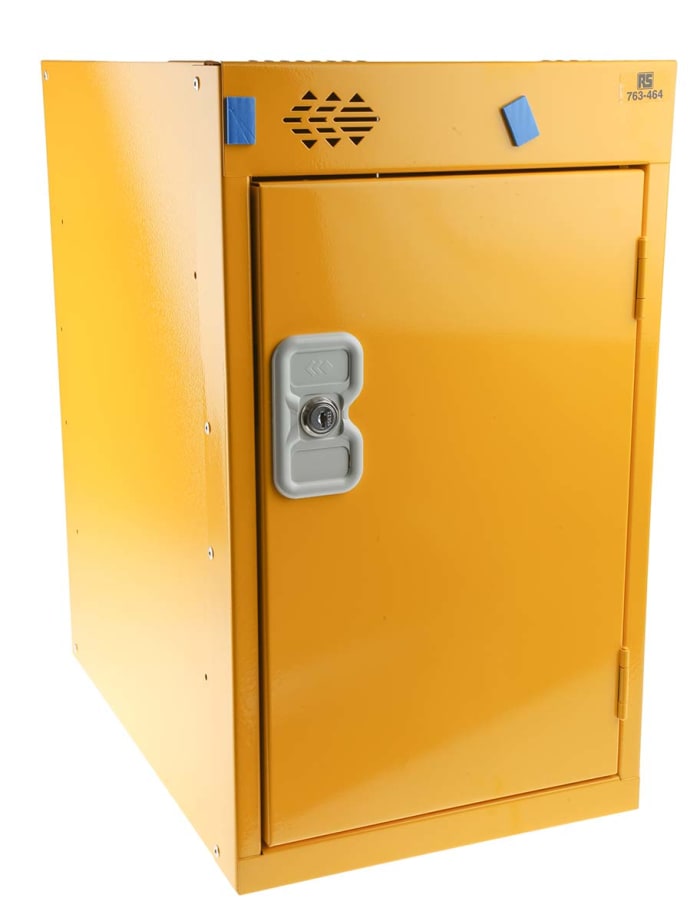 RS PRO 1 Door Steel Yellow Locker, 480 mm x 300 mm x 450mm