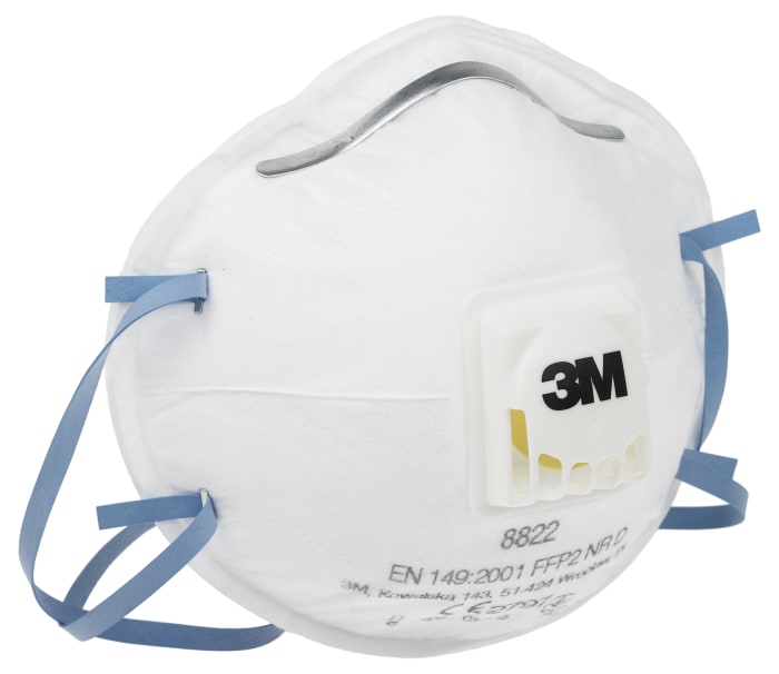 3M 8000 Series Disposable Face Mask for General Purpose Protection, FFP2, Non-Valved, Moulded 10 per Package