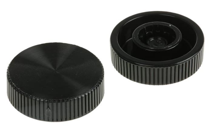 RS PRO Black Knurled Clamping Knob, M6, Unthreaded Hole