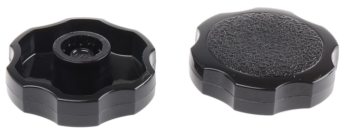 RS PRO Black Multiple Lobes Clamping Knob, M6, Unthreaded Hole