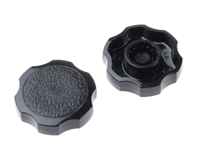 RS PRO Black Multiple Lobes Clamping Knob, M8, Unthreaded Hole