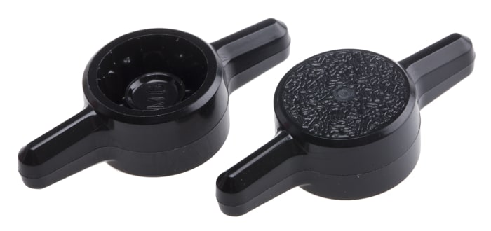 RS PRO Black 2-Arm Clamping Knob, M8, Unthreaded Hole