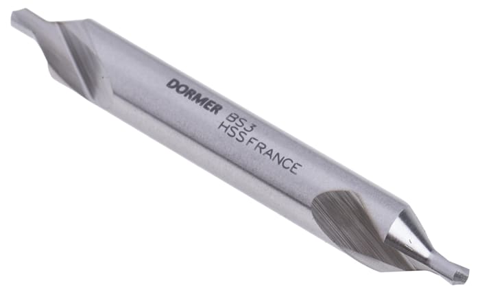 Dormer A225 Series HSS Centre Drill Bit, 1/4"" → 3/32"" Diameter, 50 mm Overall