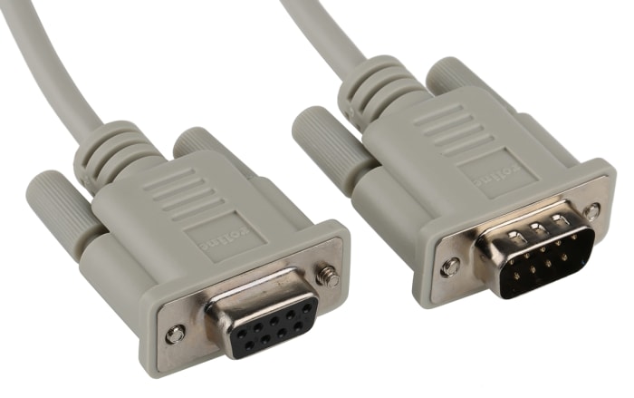 Roline Male 9 Pin D-sub to Female 9 Pin D-sub Serial Cable, 1.8m
