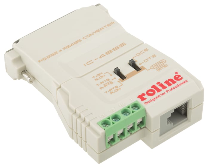 Roline RS232, RS485 D Sub 25 Pin Female to Terminal Block Interface Converter