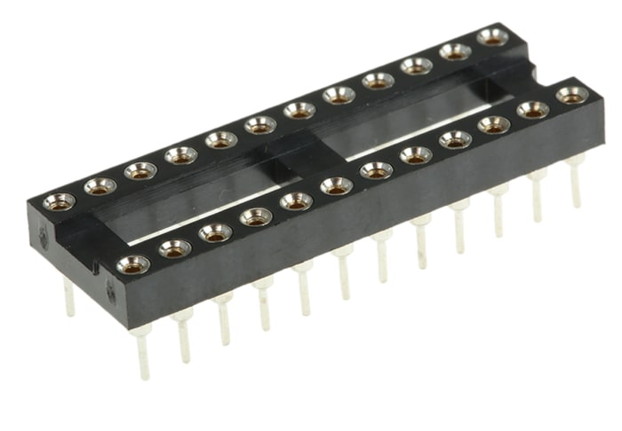 Winslow 2.54mm Pitch Vertical 24 Way, Through Hole Turned Pin Open Frame IC Dip Socket, 5A