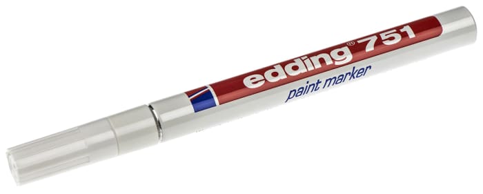 Marqueur peinture Blanc Edding, pointe de 1 → 2mm compatible sur Verre, Métal, Plastique, Bois