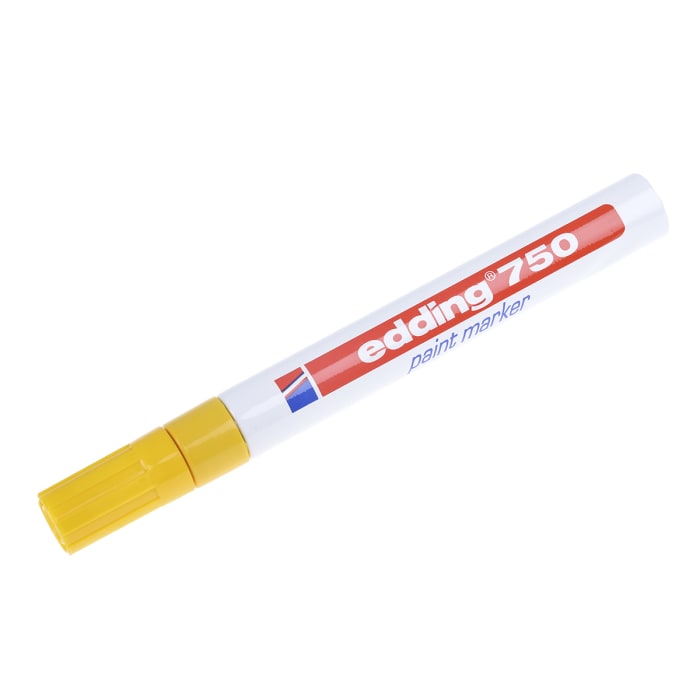 750-005, Edding Yellow 2 → 4mm Medium Tip Paint Marker Pen for use with  Glass, Metal, Plastic, Wood