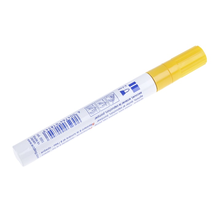 750-005, Edding Yellow 2 → 4mm Medium Tip Paint Marker Pen for use with  Glass, Metal, Plastic, Wood
