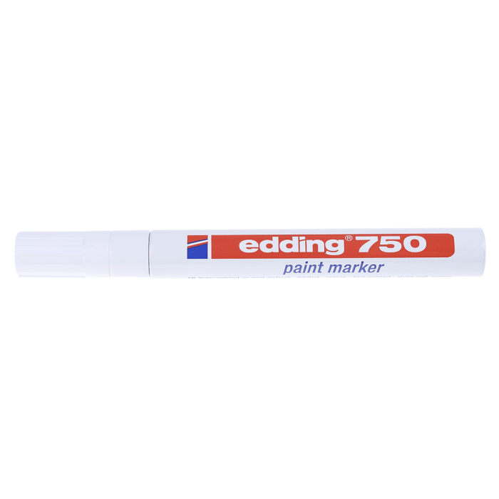750049 Edding Edding Beyaz 2 → 4mm Orta Uçlu Marker Kalem, Cam