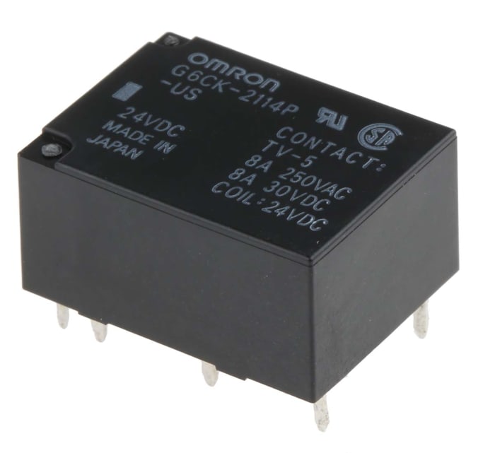 Omron PCB Mount Latching Power Relay, 24V dc Coil, 8A Switching Current, SPDT