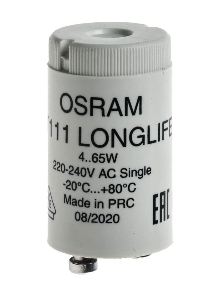 Osram 4050300854045, Glow Lighting Starter, 65 W, 220 to 240 V, 40.3 mm length , 21.5mm Diameter