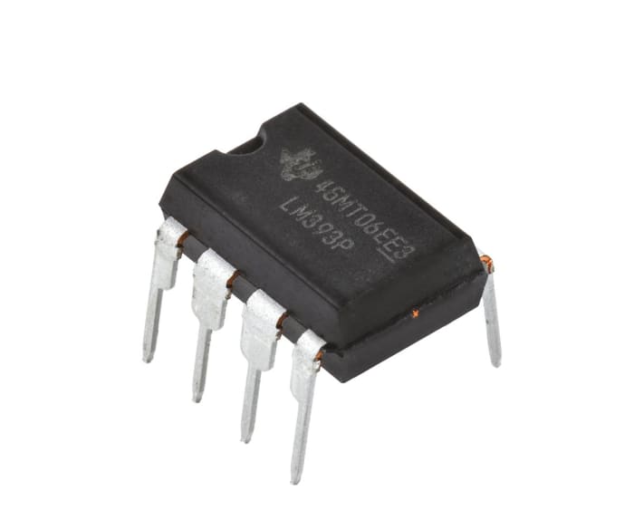 LM393P Texas Instruments, Dual Comparator, Open Collector O/P, 1.3μs 3 → 28 V 8-Pin PDIP