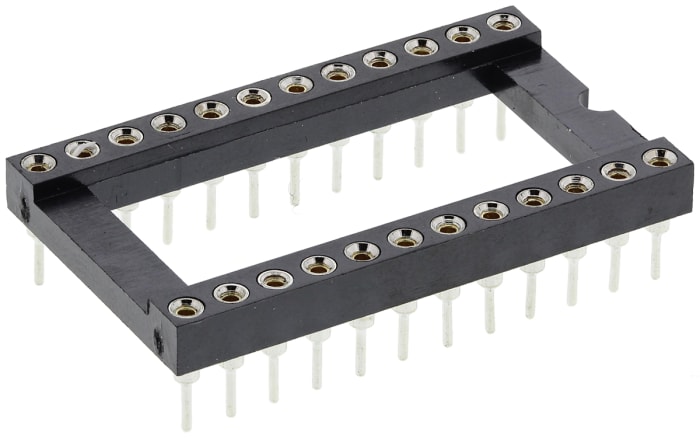 Winslow 2.54mm Pitch Vertical 24 Way, Through Hole Turned Pin Open Frame IC Dip Socket, 5A