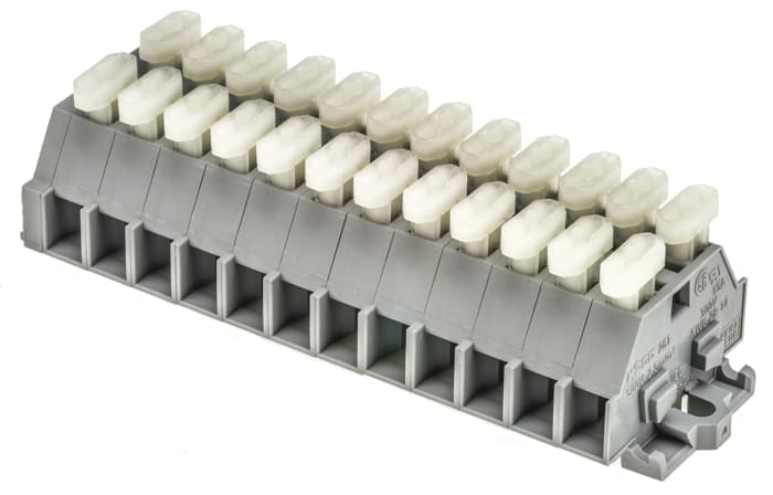 Borne de raccordement WAGO 261, 2.5mm², Cage à ressort, Gris