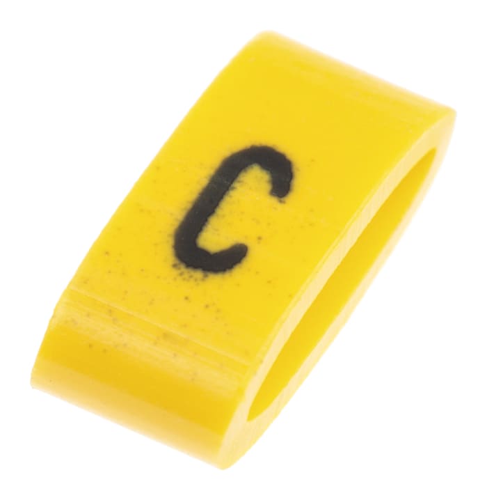 Marcador de cable HellermannTyton Ovalgrip de PVC Negro, texto: C, Ø máx. 6 mm Amarillo, montaje: Deslizante 901-10454