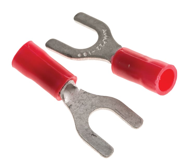 TE Connectivity, PLASTI-GRIP Insulated Crimp Spade Connector, 0.26mm² to 1.65mm², 22AWG to 16AWG, M5 Stud Size Vinyl,